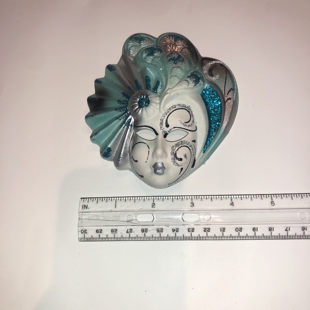 Hand Crafted Painted Venice Italy Venetian Carnival Mask Small Wall Hang Decor